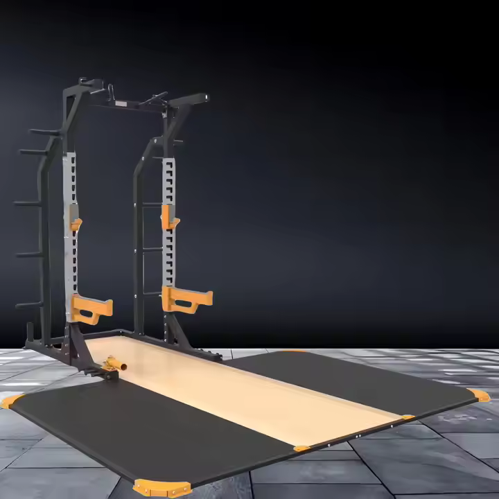 Heavy-duty squat cage with lifting platform for serious strength training